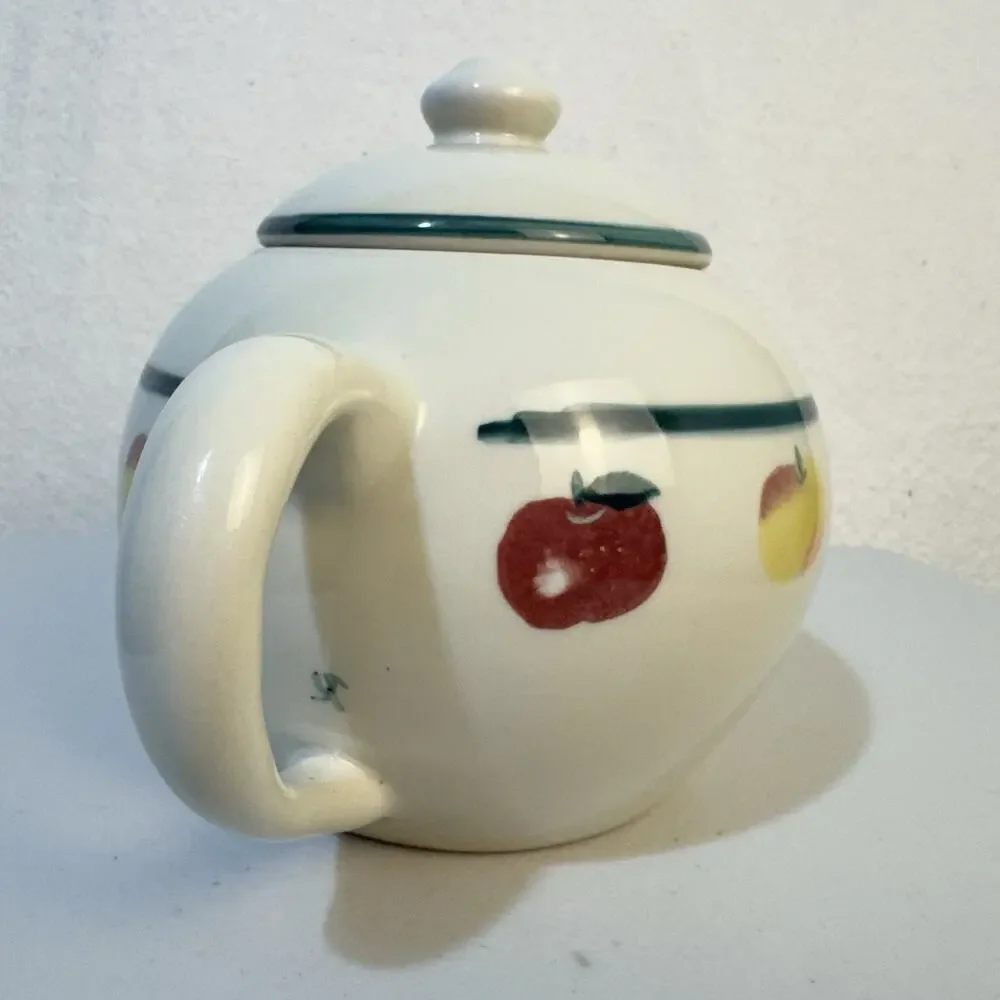 VTG Hartstone Pottery USA Ceramic Golden Delicious Apple Stoneware Tea Pot 6-Cup